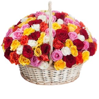 51 colorful roses basket | Flower Delivery Zelenograd